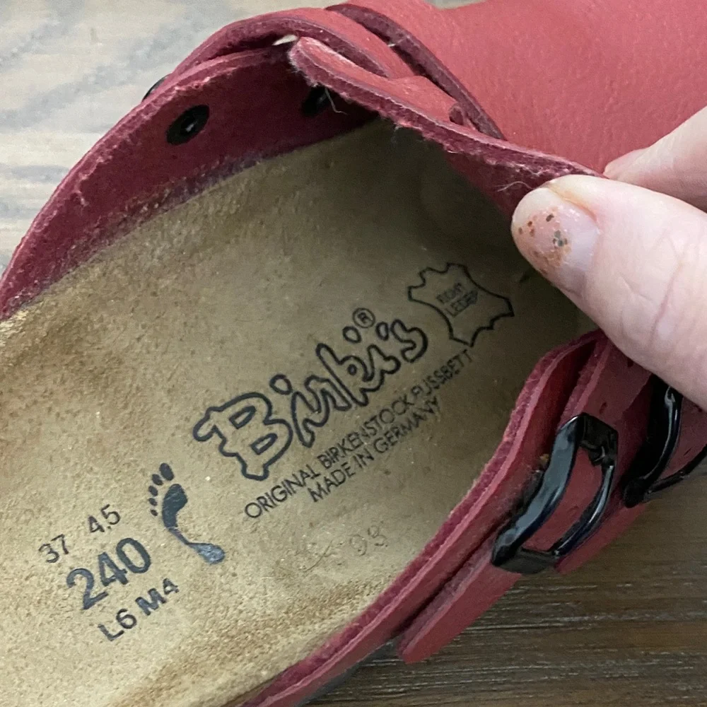 Birkenstock Cherry Red Clogs - Picture 2 of 4